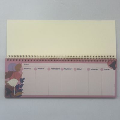 Wire O Binding Desk Pad Calendar Offset Printing Weekly / Monthly Calendar Planner